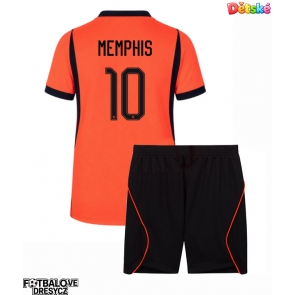 Nizozemsko Memphis Depay #10 Dětské Domácí dres komplet MS 2026 Krátký Rukáv (+ trenýrky)